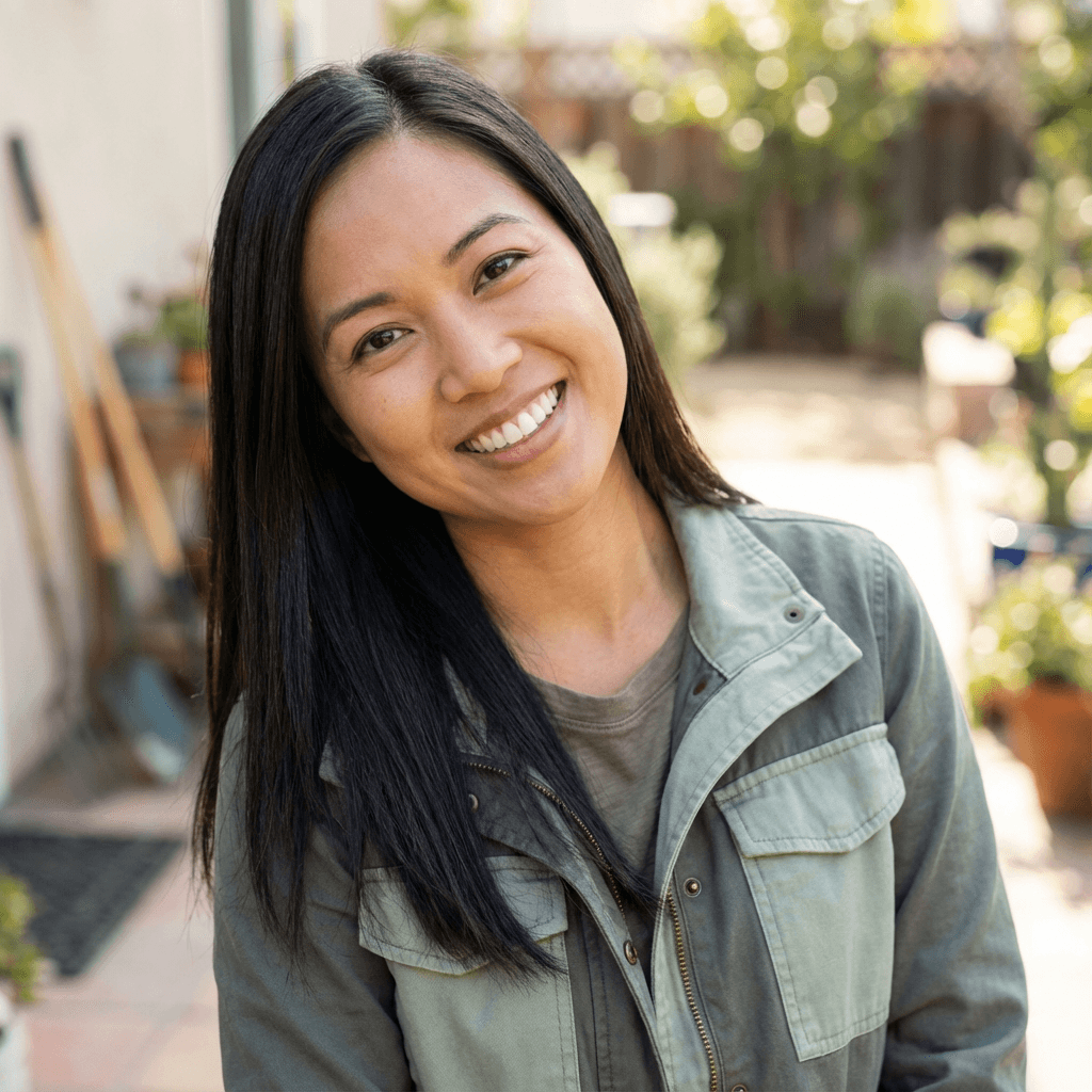 Rachel Kim in her driveway in Eastborough